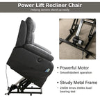 Modern Leather Power Reclining Heated Massage Chair for Elderly