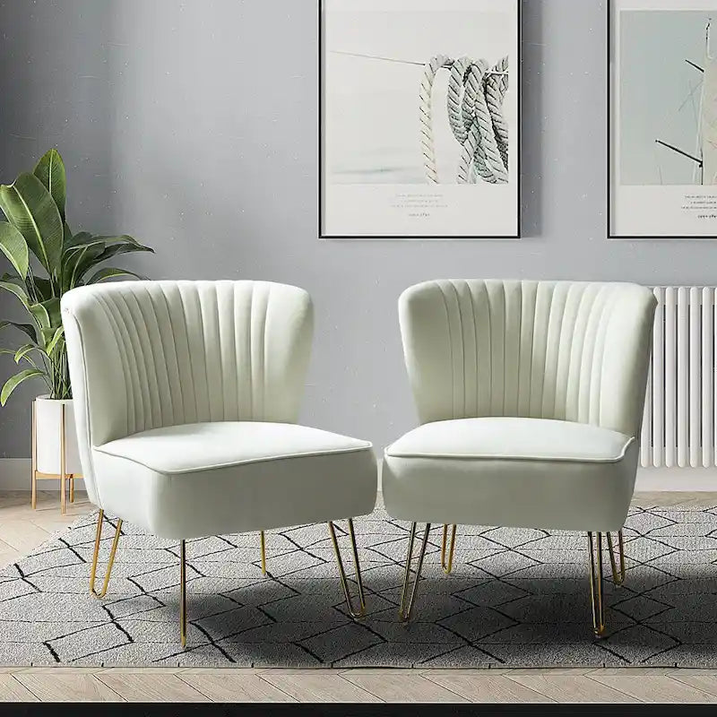 Barto Upholstered Side Chair with Tufted Back Set of 2 by 