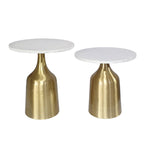  Sergilis Acacia and Aluminum Trumpet Tables - Set of 2