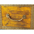 Nador Hand-Painted Brass Inlay Storage Trunk Coffee Table