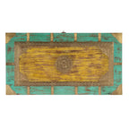 Nador Hand-Painted Brass Inlay Storage Trunk Coffee Table