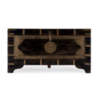 Nador Hand-Painted Brass Inlay Storage Trunk Coffee Table