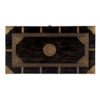 Nador Hand-Painted Brass Inlay Storage Trunk Coffee Table