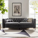 84 Classic Square Armchair With Buttoned Tufted Backrest