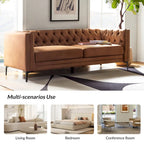 84 Classic Square Armchair With Buttoned Tufted Backrest