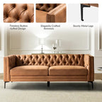 84 Classic Square Armchair With Buttoned Tufted Backrest
