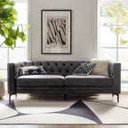 84 Classic Square Armchair With Buttoned Tufted Backrest