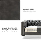 84 Classic Square Armchair With Buttoned Tufted Backrest