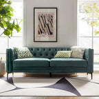 84 Classic Square Armchair With Buttoned Tufted Backrest