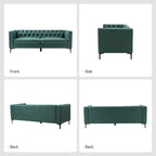 84 Classic Square Armchair With Buttoned Tufted Backrest