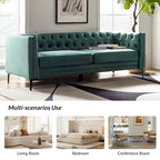 84 Classic Square Armchair With Buttoned Tufted Backrest