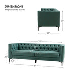 84 Classic Square Armchair With Buttoned Tufted Backrest
