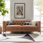 84 Classic Square Armchair With Buttoned Tufted Backrest