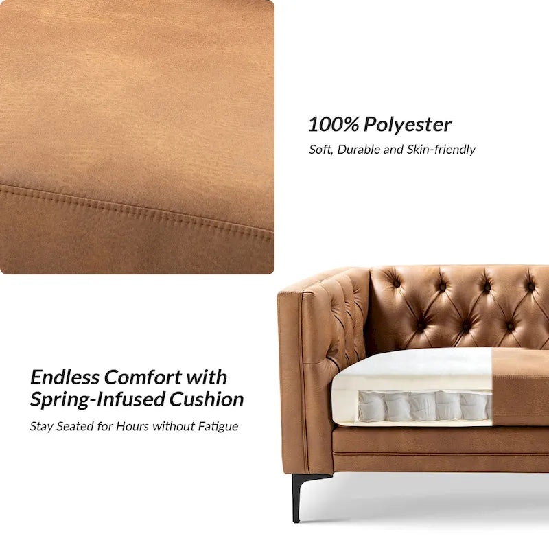 84 Classic Square Armchair With Buttoned Tufted Backrest