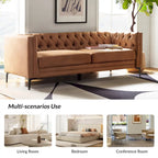 84 Classic Square Armchair With Buttoned Tufted Backrest