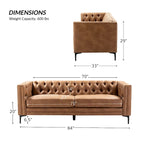 84 Classic Square Armchair With Buttoned Tufted Backrest