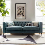 84 Classic Square Armchair With Buttoned Tufted Backrest