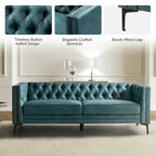 84 Classic Square Armchair With Buttoned Tufted Backrest