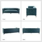84 Classic Square Armchair With Buttoned Tufted Backrest