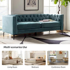 84 Classic Square Armchair With Buttoned Tufted Backrest