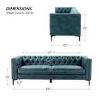 84 Classic Square Armchair With Buttoned Tufted Backrest