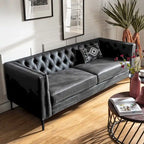 84 Classic Square Armchair With Buttoned Tufted Backrest