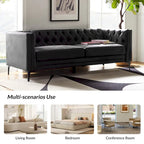 84 Classic Square Armchair With Buttoned Tufted Backrest