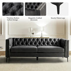 84 Classic Square Armchair With Buttoned Tufted Backrest