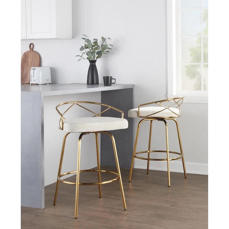  Charlotte Glam 26 Fixed-Height Counter Stool (Set of 2)