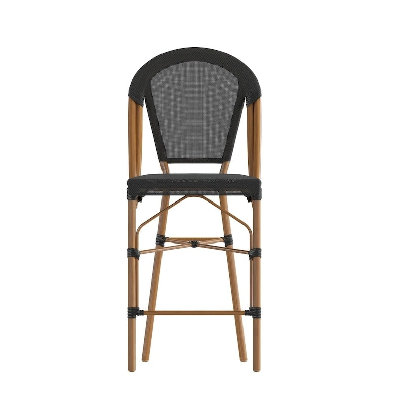 2PK Stacking Bistro Chair with Metal Frame & PE Seat