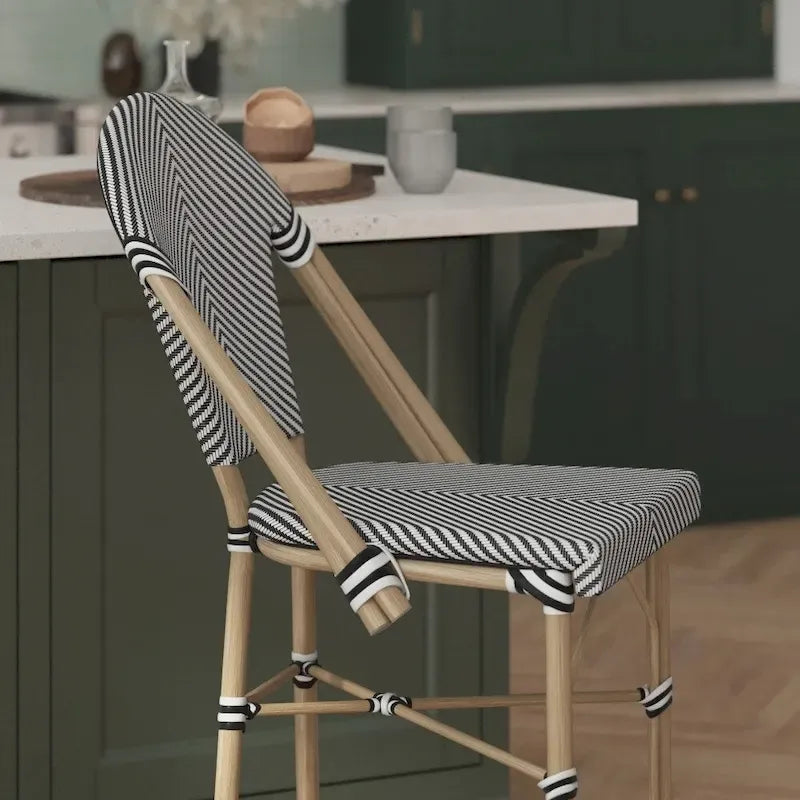 2PK Stacking Bistro Chair with Metal Frame & PE Seat