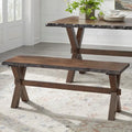 Solid Wood Bench With Log Edges
