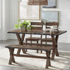 Solid Wood Bench With Log Edges