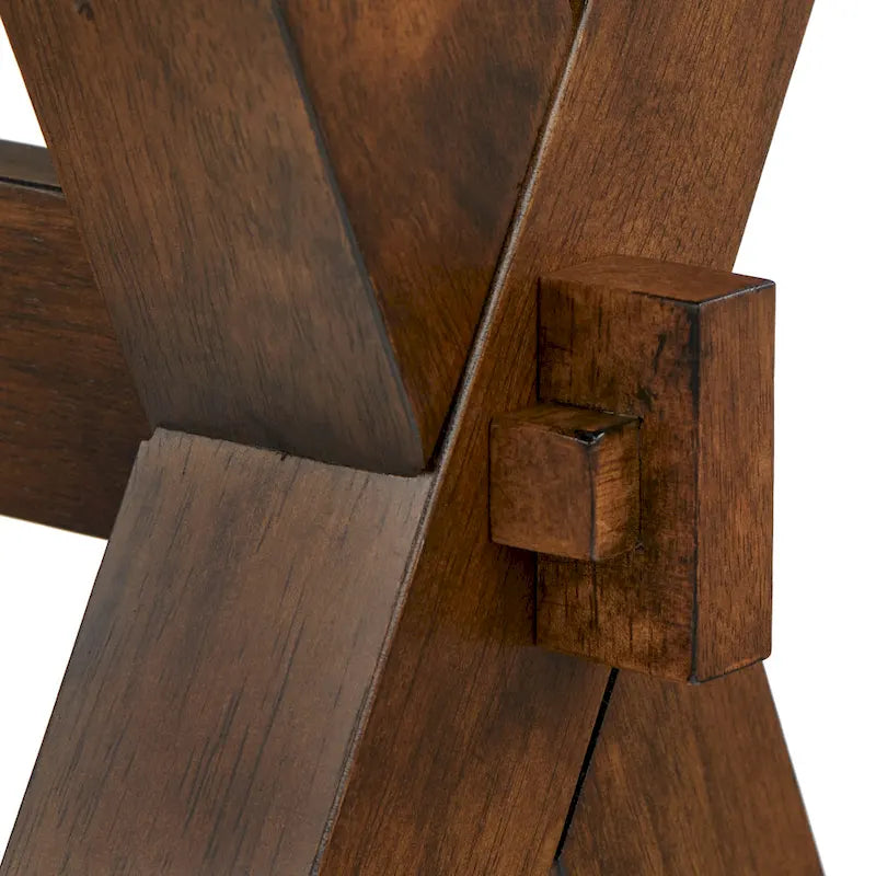 Solid Wood Bench With Log Edges