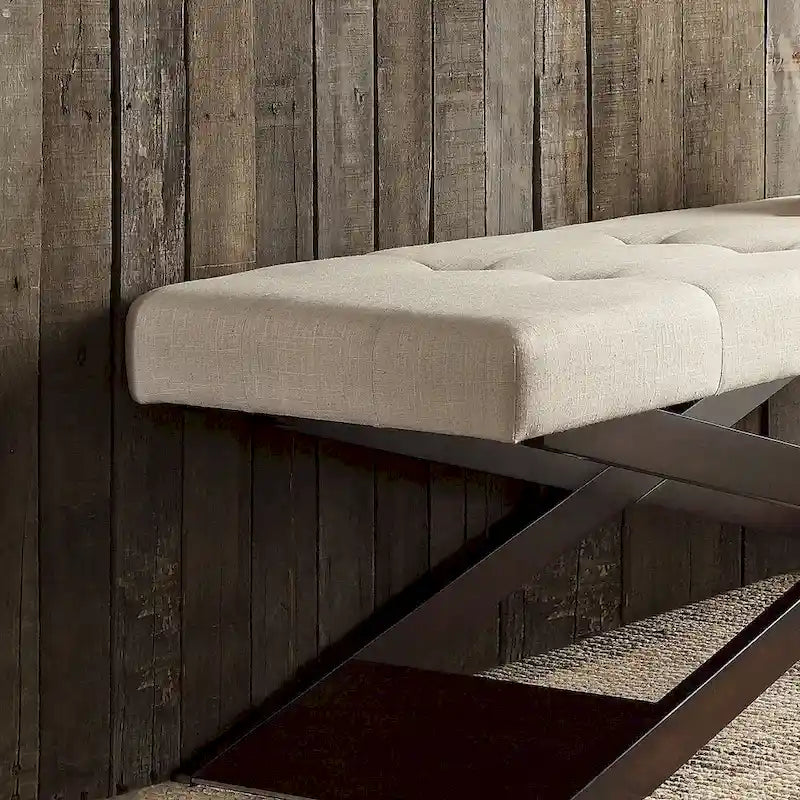 48 Wooden X-Shaped Base Bench