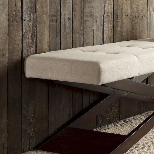 48 Wooden X-Shaped Base Bench
