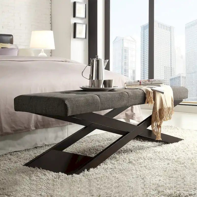 48 Wooden X-Shaped Base Bench