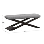 48 Wooden X-Shaped Base Bench