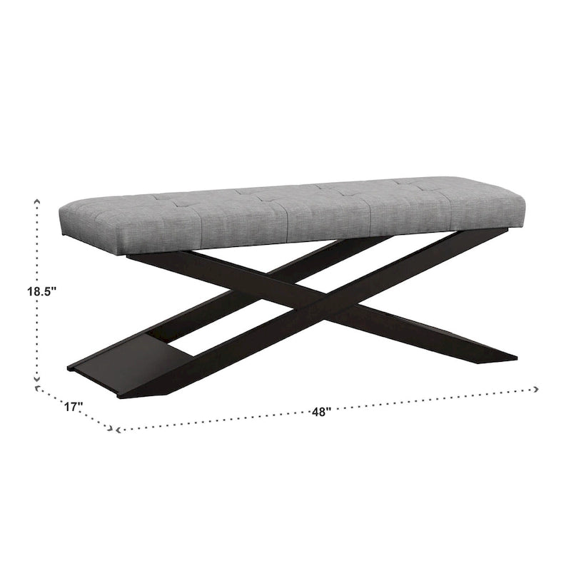 48 Wooden X-Shaped Base Bench