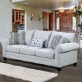 Nolinas Transitional Grey Fabric Upholstered Rolled Arms Sofa by 
