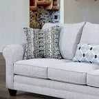Transitional Style Gray Fabric Upholstered Roll-Up Armchair