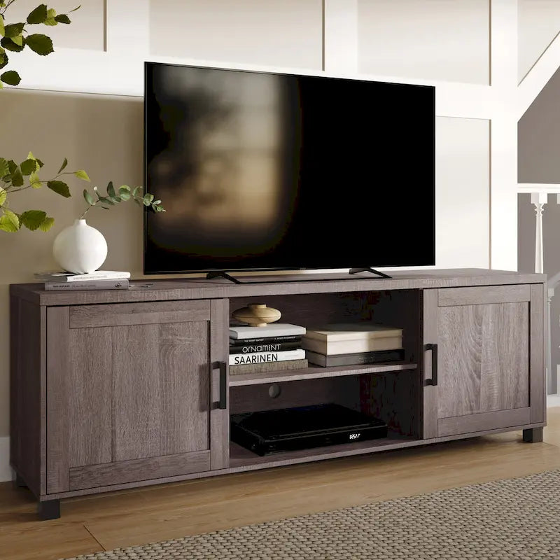 Tv Cabinet With Doors, Suitable For Tvs Up To 85 Inches.