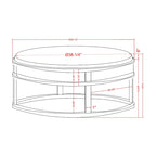 Modern Round Fabric Footstool With Cushion