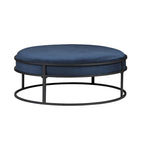Modern Round Fabric Footstool With Cushion
