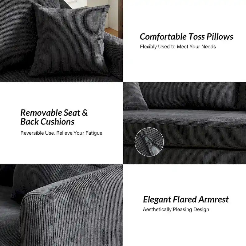 80.5 Modern Detachable Backrest Sofa