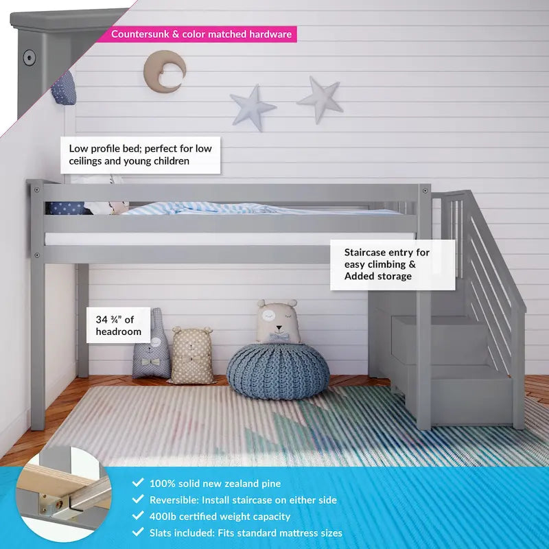 Double Loft Bed With Stairs