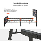 62 Floral Pattern Upholstered Platform Metal Bed Frame with Washable Bed Sheet