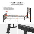 62 Floral Pattern Upholstered Platform Metal Bed Frame with Washable Bed Sheet