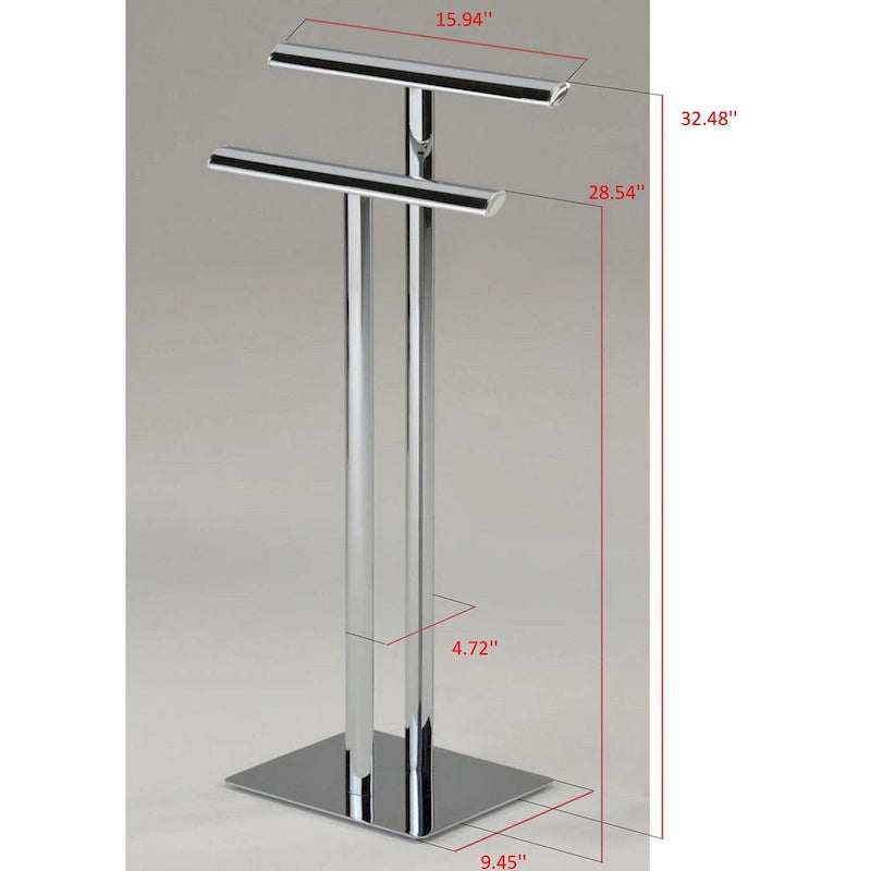 Metal Modern Free-Standing Towel Rack Stand, Chrome