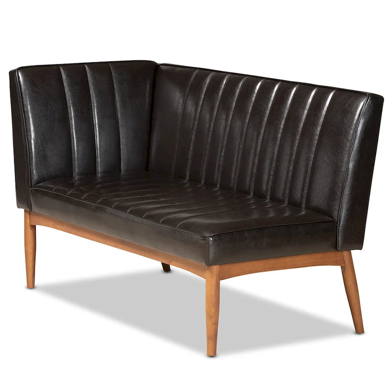 Medieval-Style Upholstered Walnut Five-Piece Dining Table And Chair Set